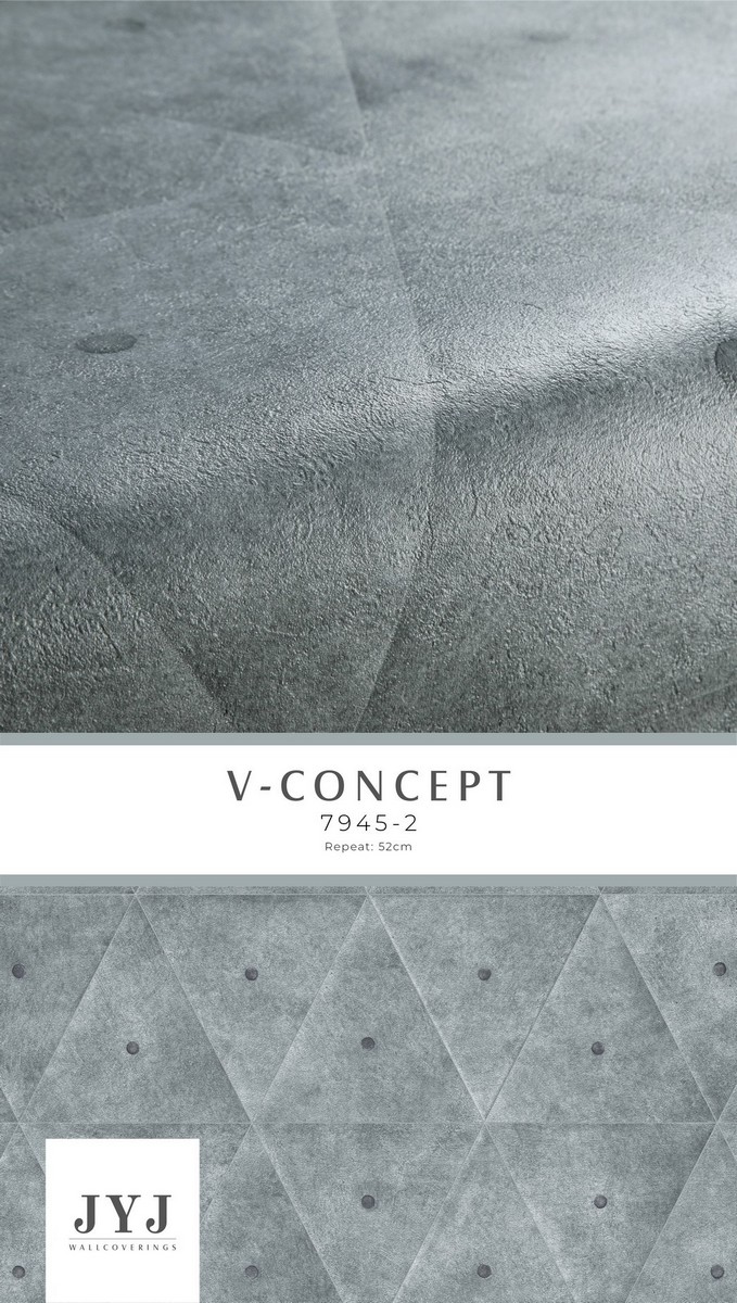 Giấy dán tường bê tông họa tiết màu ghi  7945-2